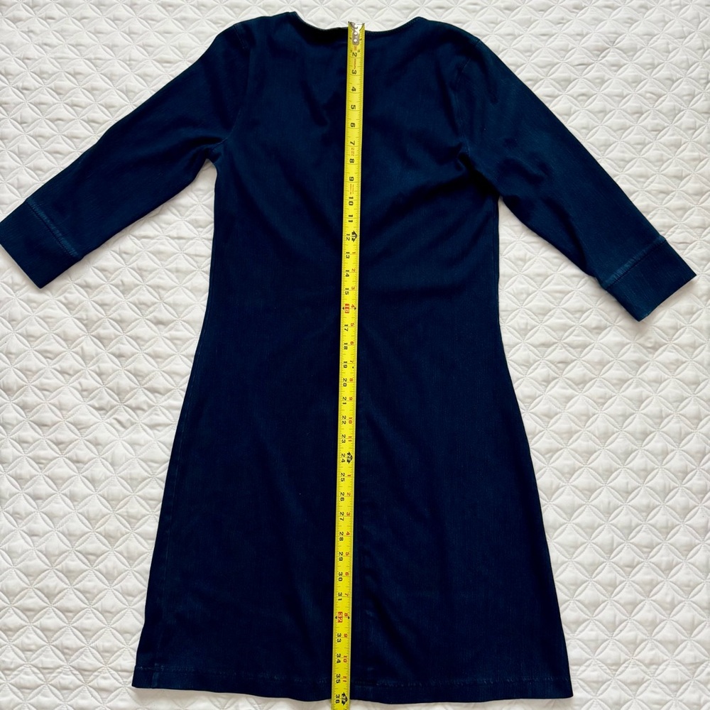 Liz Claiborne Dark Navy Blue Soft Stretch Denim 3/4 Sleeve Dress Size XS - Picture 14 of 14